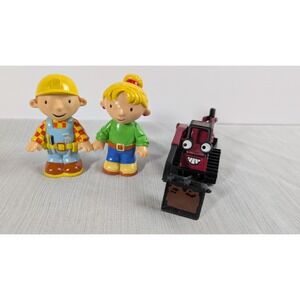 Vintage Bob the Builder Toy Lot - Bob, Wendy, and Benny the Digger (2000s)